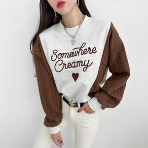 [금찌]금찌 썸 자수 배색 맨투맨 ST7909T