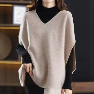 [모리스커밍홈] 가오리 소매 브이넥 긴팔 니트_M2512KV005D