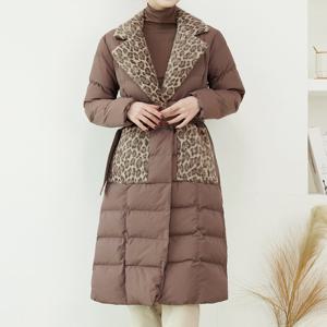 [모리스커밍홈] 레오파드 카라 배색 패딩 점퍼_M2512PD603D