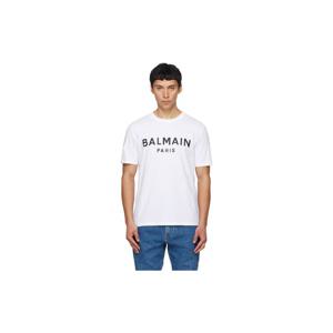 25 FW 발망 남성 화이트 발망 파리 프린트 티셔츠 261251M213019