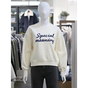 애드호크 세이브존03 애드호크 여성 플란넬 레터링 자수 라운드 맨투맨 티셔츠 AGBHALT56A