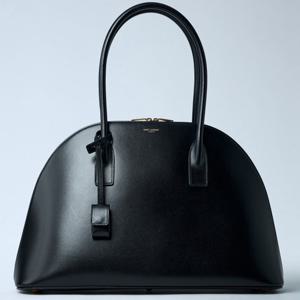 25 FW 생로랑 Bowling Bag 로고 프린트 지퍼 레더 보울링 토트백 블랙 821264 2ZA0W 1