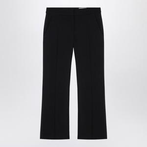 알렉산더맥퀸 블랙 울 크롭 미드라이즈 테일러드 팬츠 803107QJ