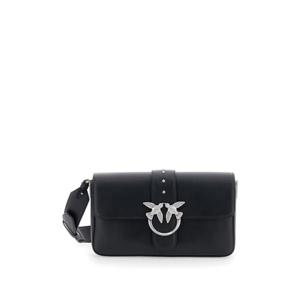 PINKO Black Crossbody Bag with Love Birds Plaque on the Front in Leather Woman 104524A0QOZ99E