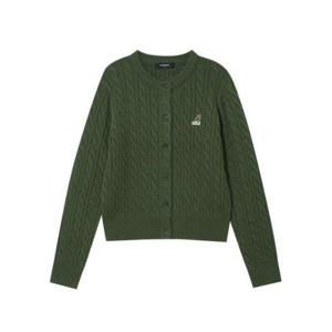 M 캉골긴팔티 CQK KRFW-KN19090OL 우먼스 케이블 라운드 가디건 1909 올리브