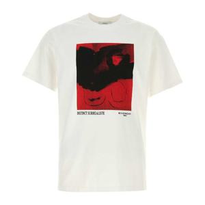 지방시 그래픽 코튼 크루넥 레귤러 핏 티셔츠 BM71NK3YST 100