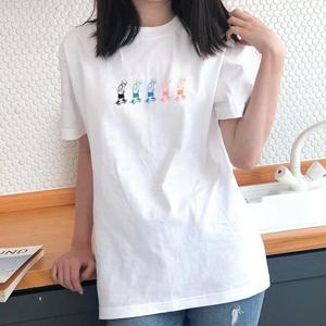 [험블스튜디오] 보드 캐릭터 프린팅 오버핏 반팔 티셔츠 화이트