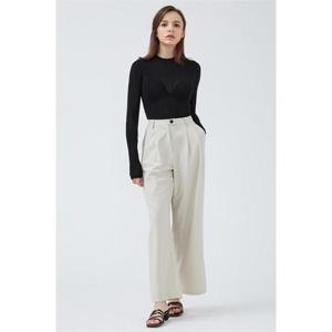 하이웨스트 핀턱 와이드 슬랙스 팬츠 베이지