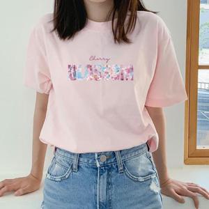 [험블스튜디오] 체리블러썸 레터링 로고 루즈핏 면 반팔티