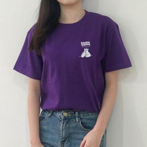 [험블스튜디오] 프린팅 뉴험블베어로고 레터링 티셔츠 퍼플