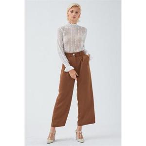 하이웨스트 투턱 와이드 슬랙스 팬츠 카멜