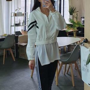 [도도하나] 라인 크롭 바람막이 점퍼[2컬러]