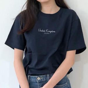 [험블스튜디오] 런던 감성 레터링 예쁜여름반팔티 네이비