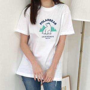 [험블스튜디오] 험블베어 로고 코튼 루즈핏 반팔티 화이트