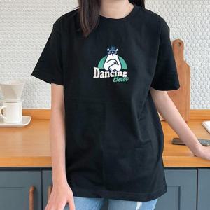 [험블스튜디오] 캐릭터 댄싱험블베어 프린팅 반팔티 블랙