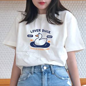 [험블스튜디오] 77사이즈 오버핏 러버덕 일러스트 로