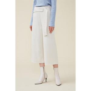 스트랩 와이드 크롭 팬츠 아이보리