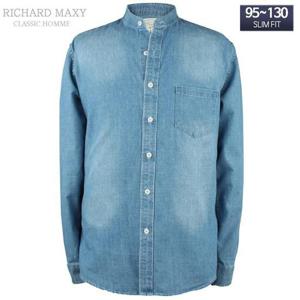 95-120 빅사이즈 차이나 데님 청남방 슬림핏 셔츠- SMA4509