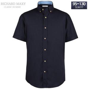 95-120 빅사이즈 솔리드 반팔 슬림핏 와이셔츠 - SMA6250