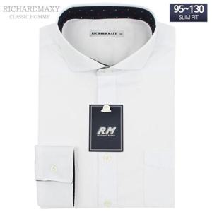 95-120 빅사이즈 와이드카라 긴팔 슬림핏 와이셔츠 SMA6053