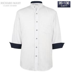 95-120 빅사이즈 솔리드 칠부 슬림핏셔츠 - SMA6361