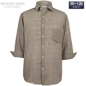 95-120 빅사이즈 린넨라이크 칠부 슬림핏셔츠 - SMA6295