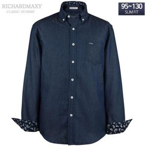 95-120 빅사이즈 진청 데님 청남방 슬림핏 셔츠 - SMA6330