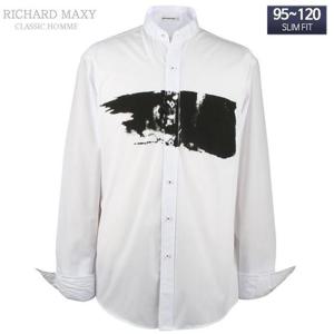 95-120 빅사이즈 차이나카라 긴팔 슬림핏셔츠 - SMA6311