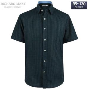 95-120 빅사이즈 체크 반팔 슬림핏 와이셔츠 - SMA6212