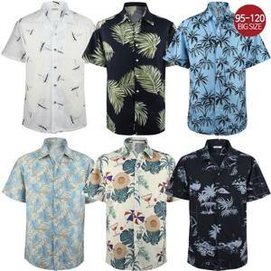 [95-120 빅사이즈] 하와이안  슬림핏 여름 반팔셔츠