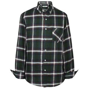 [95-130 빅사이즈] 반기모 그린 체크 캐주얼 와이셔츠 -708