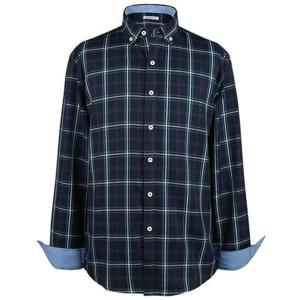 [95-120 빅사이즈] 배색 투톤체크 캐주얼 와이셔츠 - 744