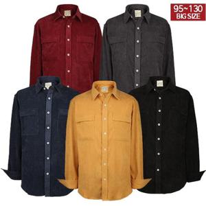 [95-130 빅사이즈] 코듀로이 골덴 루즈핏 와이셔츠