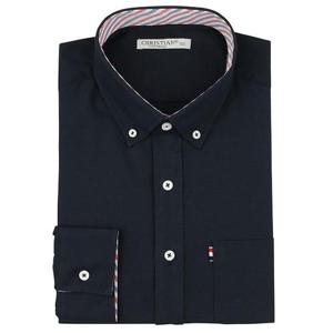 [95-130 빅사이즈] 옥스포드 네이비 슬림핏 와이셔츠 - 107