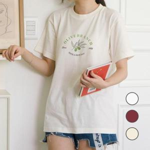 [험블스튜디오] 올리브 감성 일러스트 라운드넥 반팔티