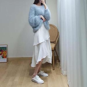 [도도하나] 레이어드 언발 프릴 나시 롱원피스