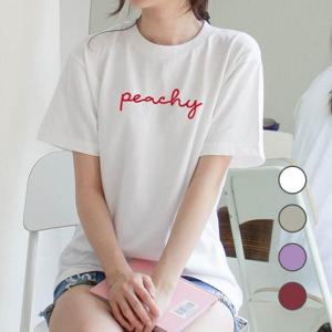 [험블스튜디오] Peachy 레터링티 데일리 루즈핏 여름반팔티