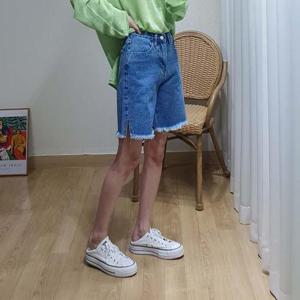 [더폰드]  5부 컷팅 데님 반바지