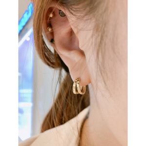 미니골드 14K 더블라이닝 링 원터치귀걸이 EGRM4155