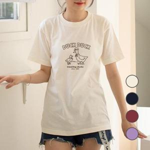 [험블스튜디오] 레트로덕 프린팅 캐주얼 오버핏 여름반팔티