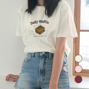 [험블스튜디오] 데일리 와플 루즈핏 프린팅티 여름반팔티