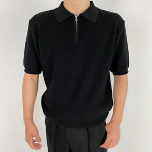 [582] 하찌 코튼 반집업 카라 티 [5컬러/ONESIZE]