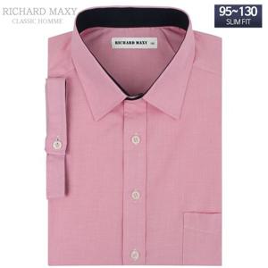 95-120 빅사이즈 핑크 반팔 슬림핏 셔츠 - SMA6235