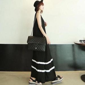 [시스터즈] 민소매 나시 밑두줄 라인 롱원피스 블랙