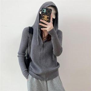 여성 골지 후드 가디건 니트  후드티 카디건 hg-201