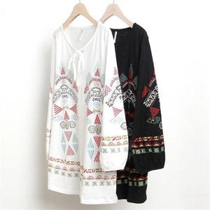 빅사이즈사랑해요 w069L109 에스닉 나염 블라우스 MN