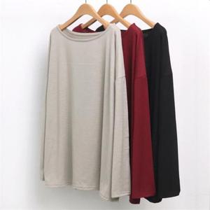 빅사이즈사랑해요 6449L110 루즈 심플 슬라브 티 WW