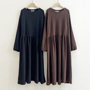 빅사이즈셔링원피스 S724L409 센스롱셔링긴팔원피스 ZY