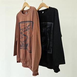 빅사이즈셔링티 S732L409 아트홀스라운드스트링티 MN