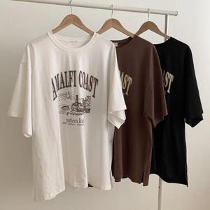 빅사이즈반팔티 S762L409 이태리해변오버박스티 MO